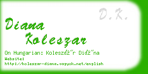 diana koleszar business card